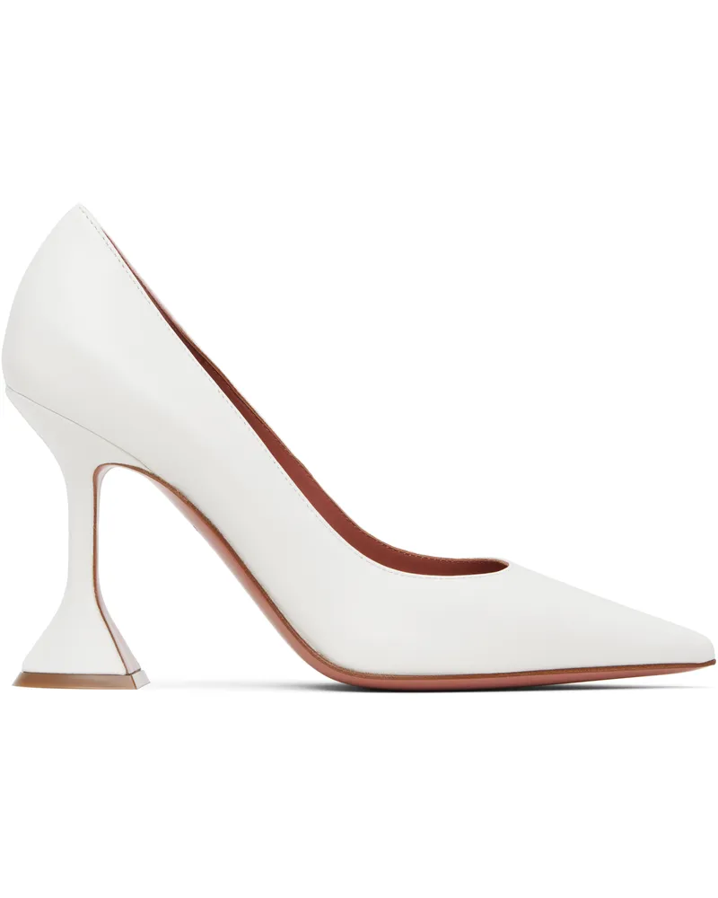 Amina Muaddi White Ami Pump Heels White