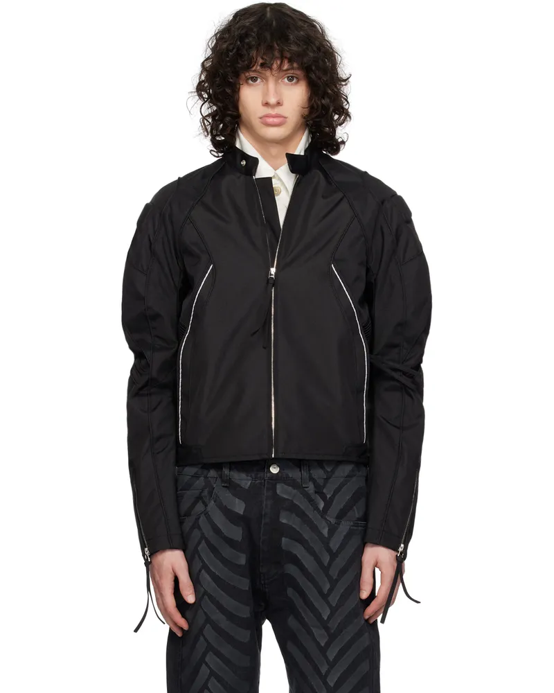 Kanghyuk Black Lock Stitch Bomber Jacket Black