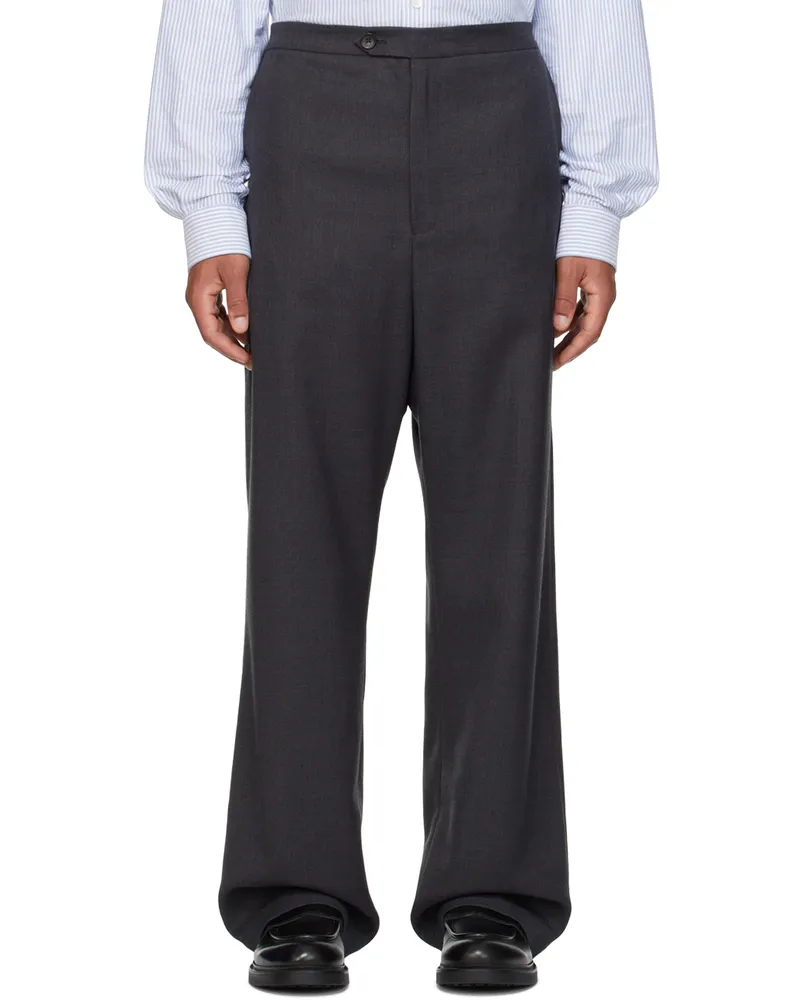 Bally Gray Loose Trousers Dark