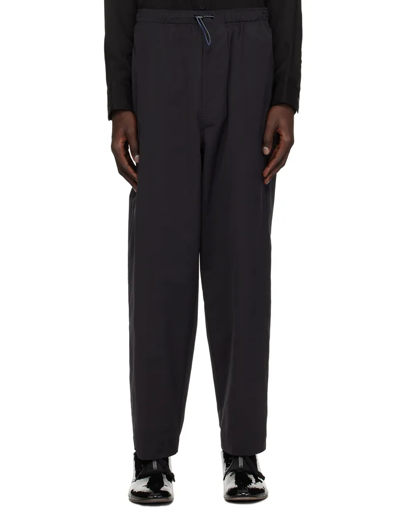 Toga Black Cotton Polyester Twill Trousers Black