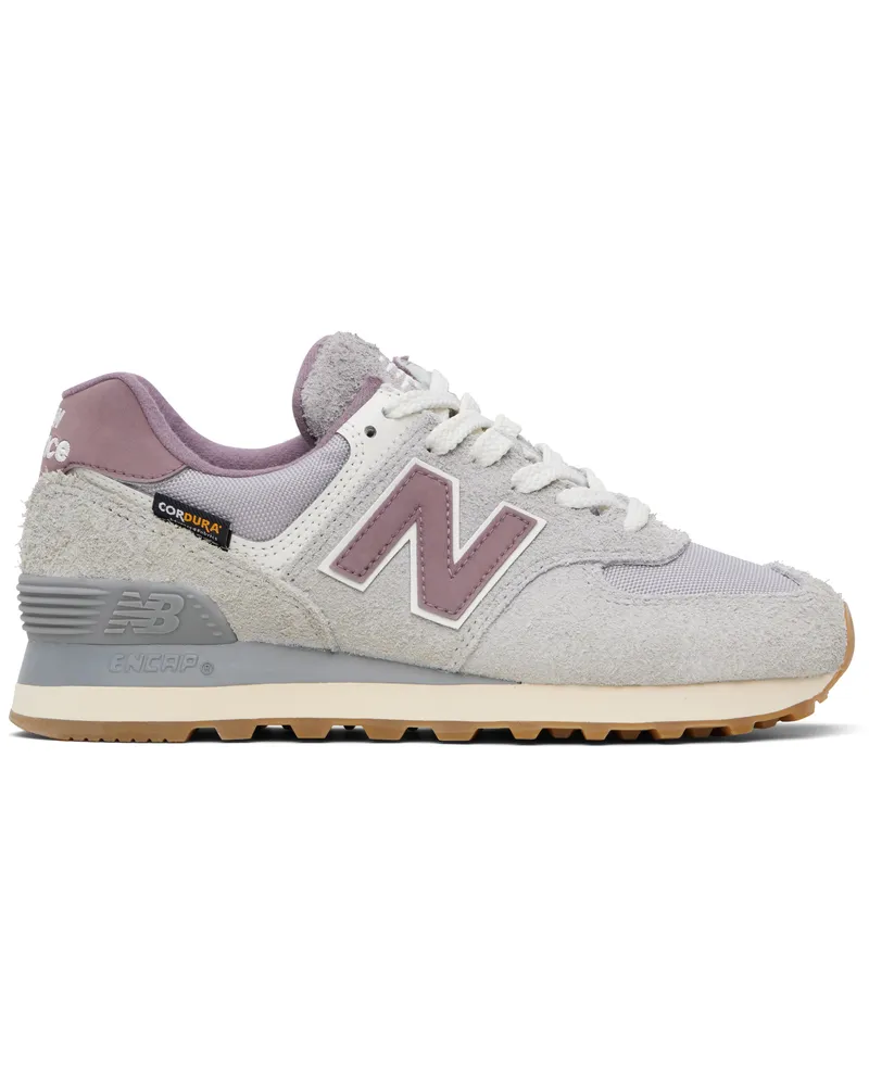 New Balance Gray & Purple 574 Sneakers Rain