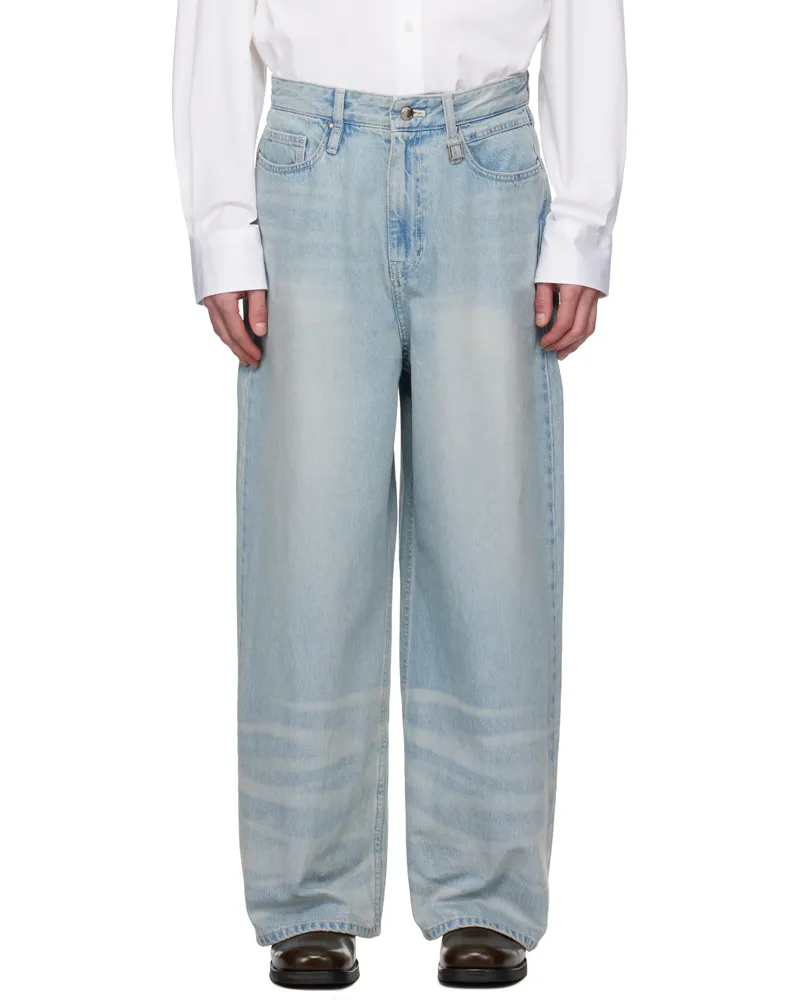 Wooyoungmi Blue Wide Washed Jeans 988l