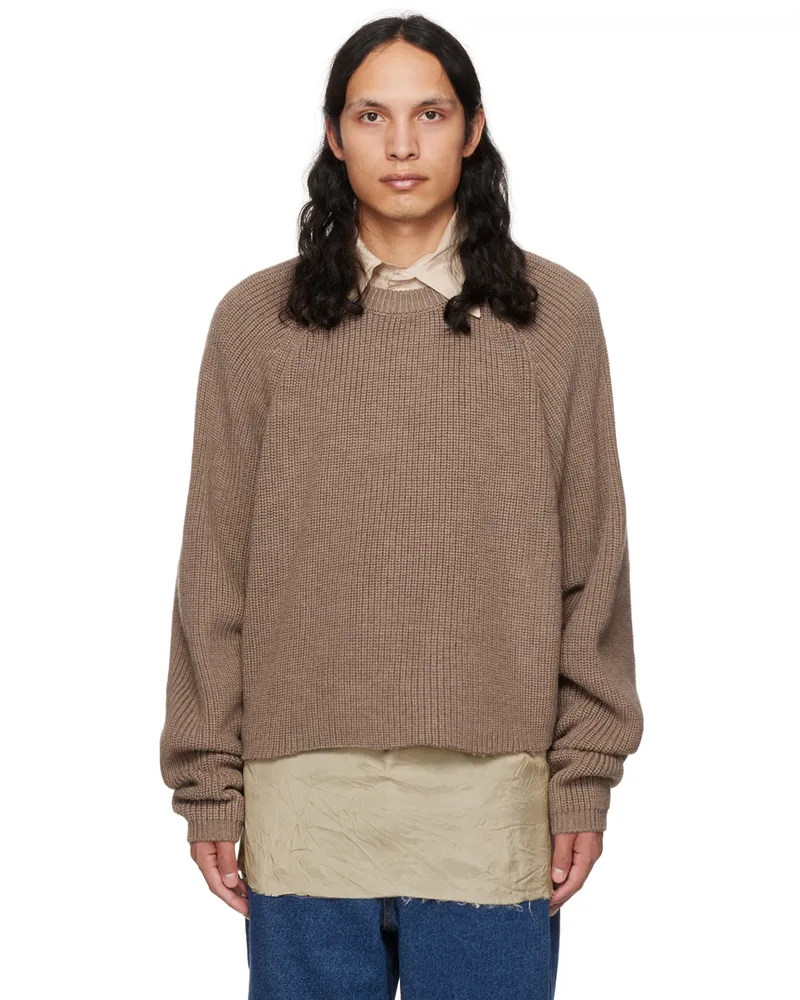 Edward Cuming Brown Cropped Sweater Brown