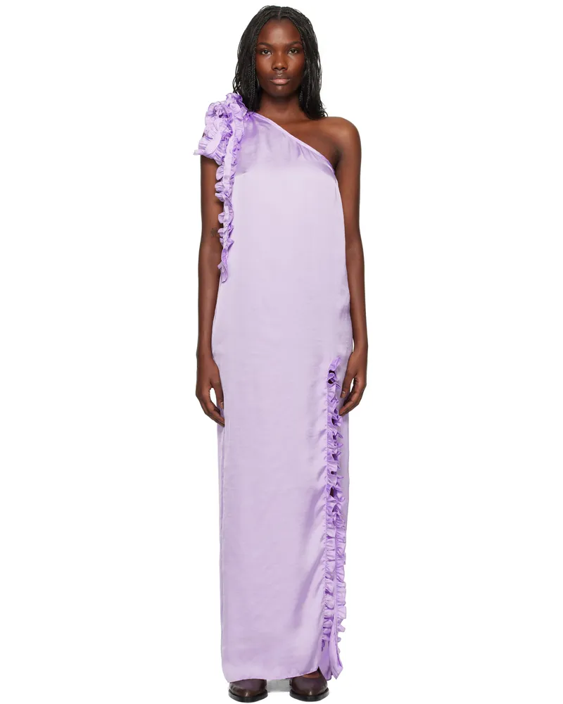 Kika Vargas Purple Aretha Maxi Dress Lavender