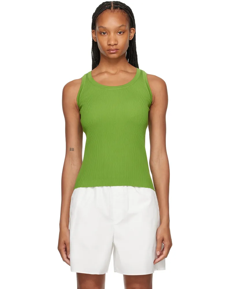 AURALEE Green High Gauge Tank Top Green