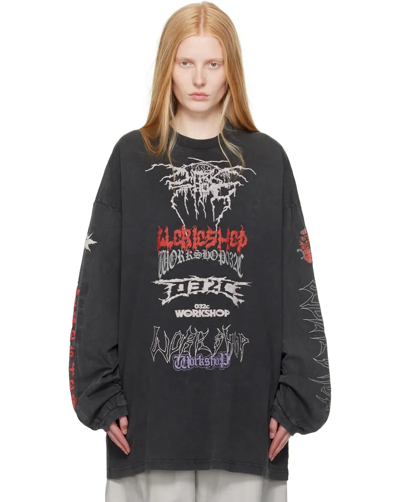 032c Gray Telepresence Oversized T-shirt Faded