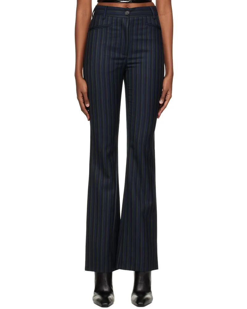 AMBUSH Navy Striped Trousers Indigo