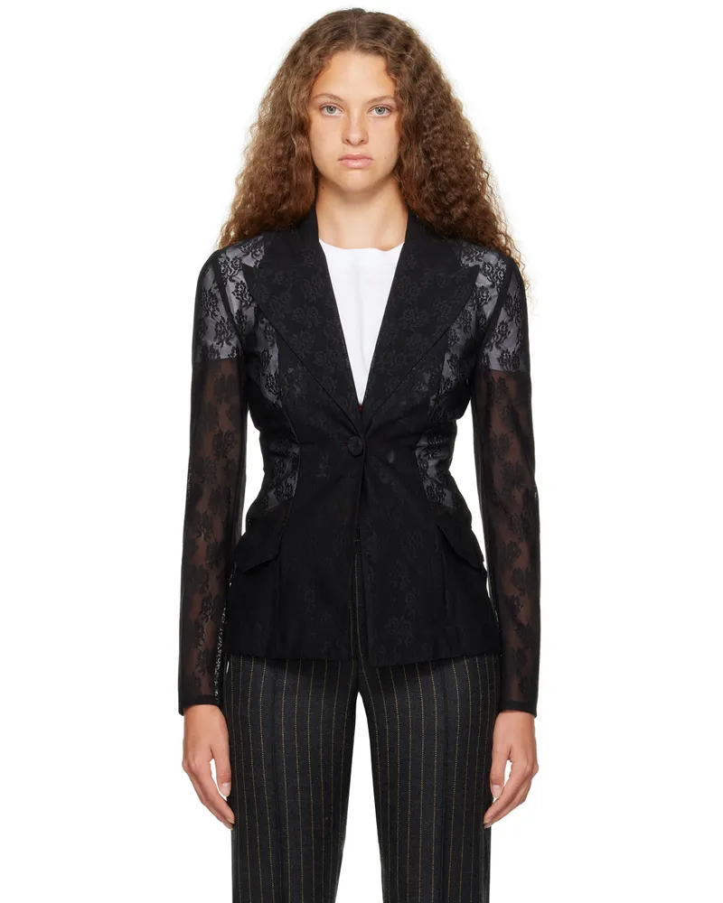 Moschino Black Sheer Blazer A0555