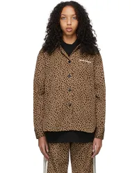 Palm Angels Brown Leopard Shirt Brown