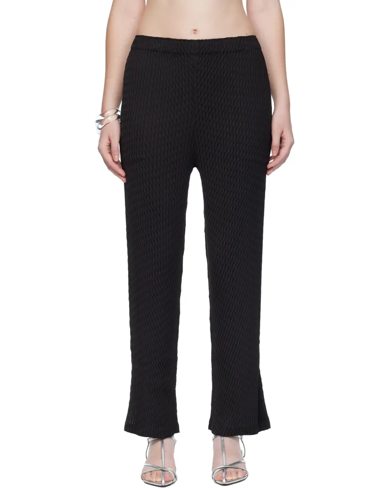 Issey Miyake Black Sleek Pleats Trousers 15