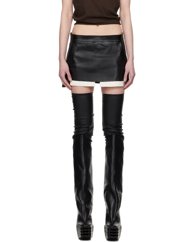 Rick Owens Black Hollywood Fog Cutoff Denim Miniskirt 09