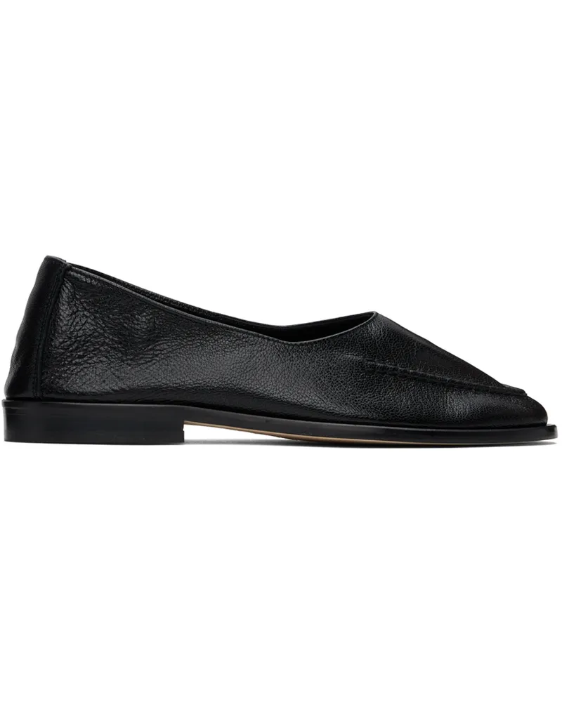 HEREU Black Juliol Winter Supple Shiny Ballerina Flats Black