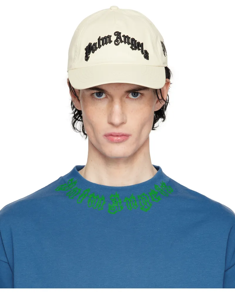 Palm Angels Off-White Curved Logo Cap White