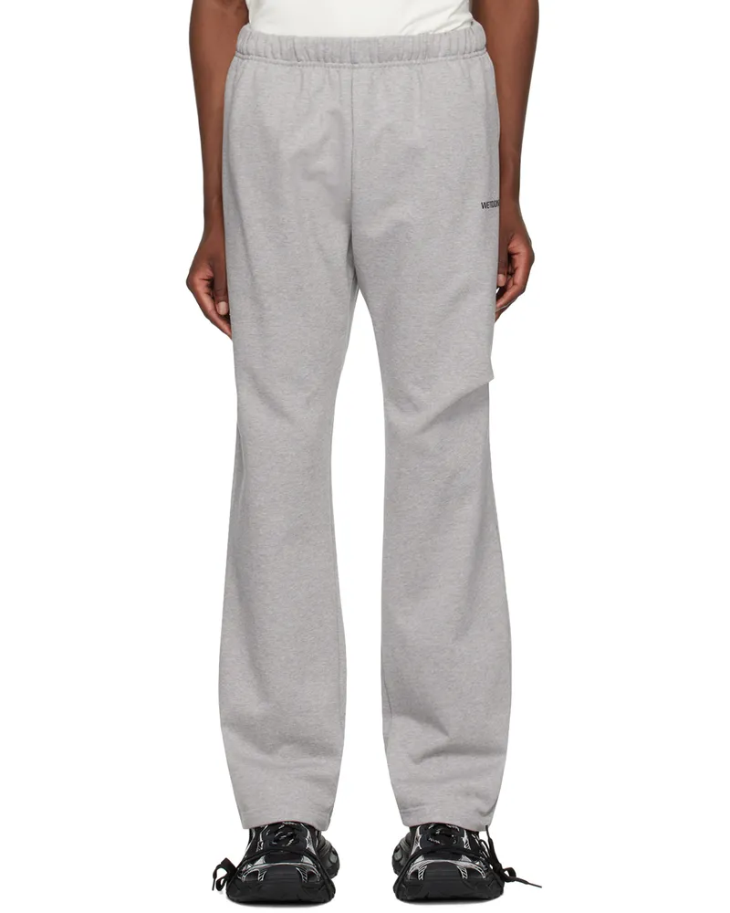 WE 11 DONE Gray Wide Sweatpants M