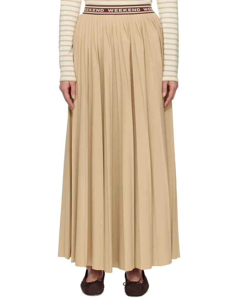 Max Mara Tan Bleu Maxi Skirt 005