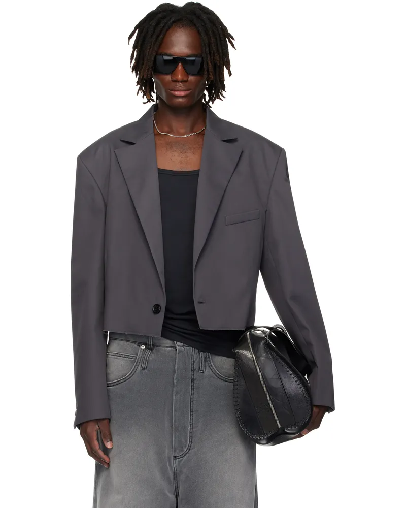 LU'U DAN Gray Slashed Blazer Slate