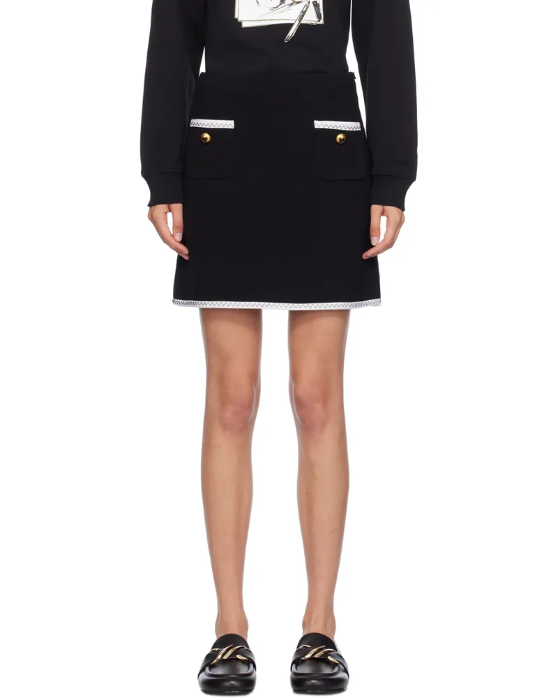 Moschino Black Gold Heart Buttons Miniskirt 0555