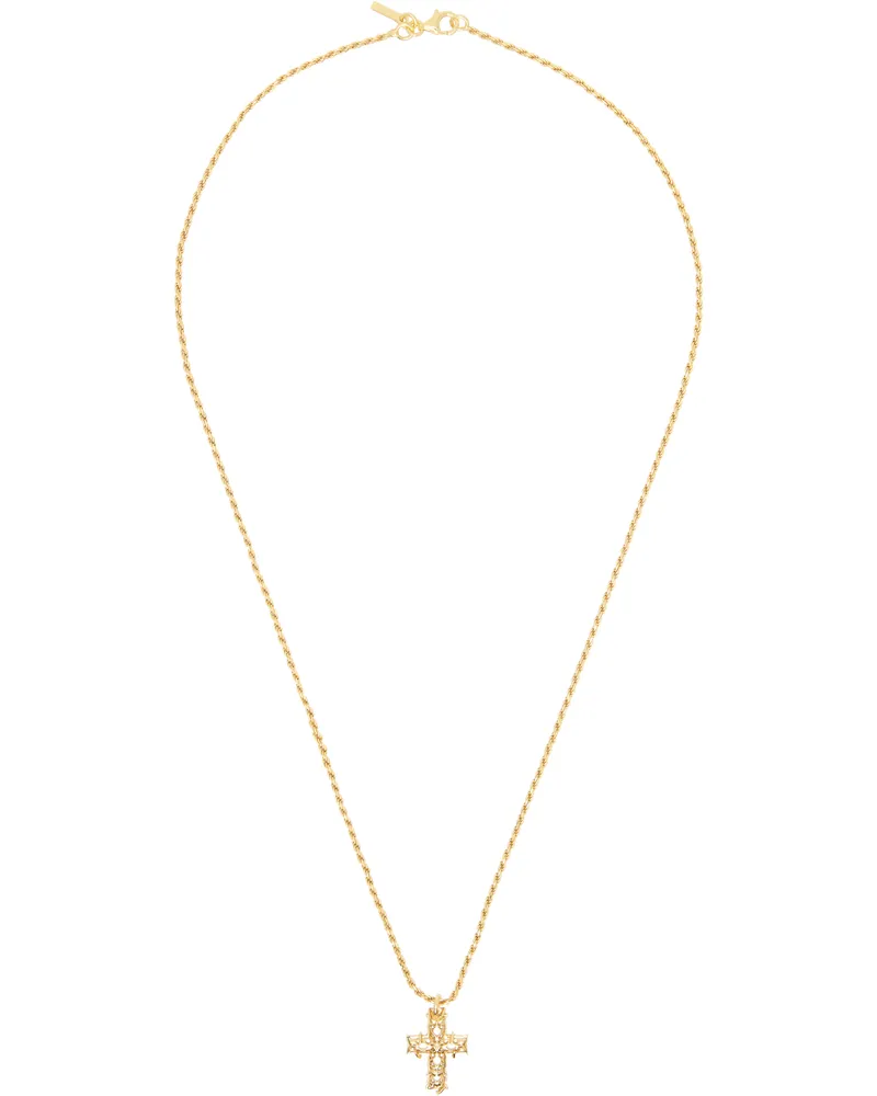 Emanuele Bicocchi Gold Medium Notre-Dame Cross Necklace Gold
