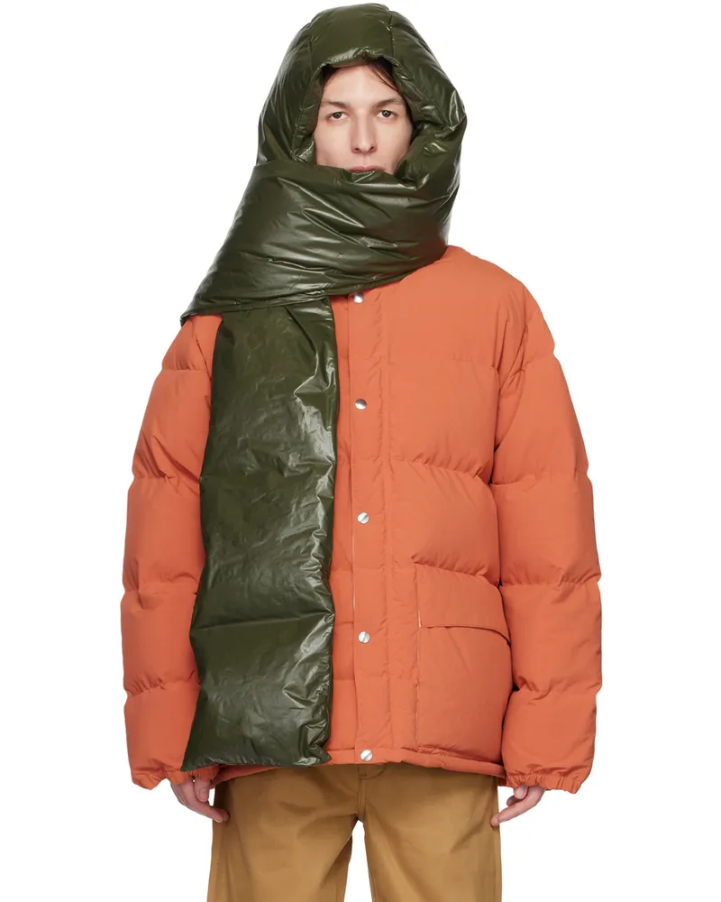Jil Sander SSENSE Exclusive Green Hood Down Scarf 315