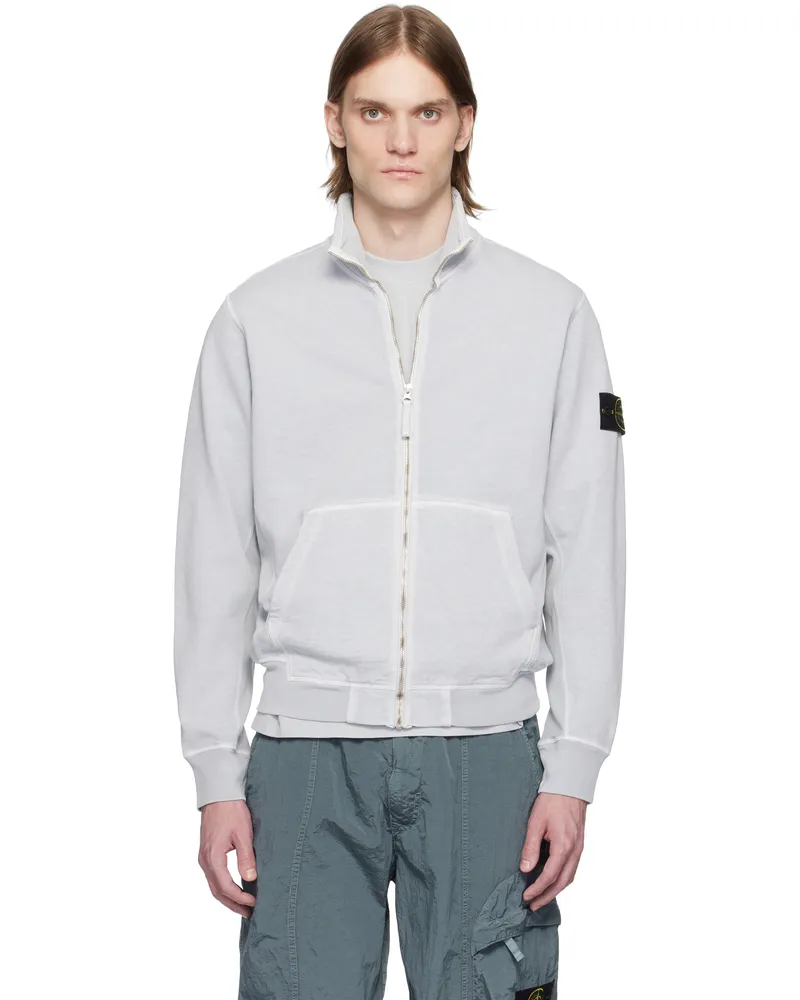 Stone Island Gray Mafilé Fleece Old Effect Sweatshirt V0161