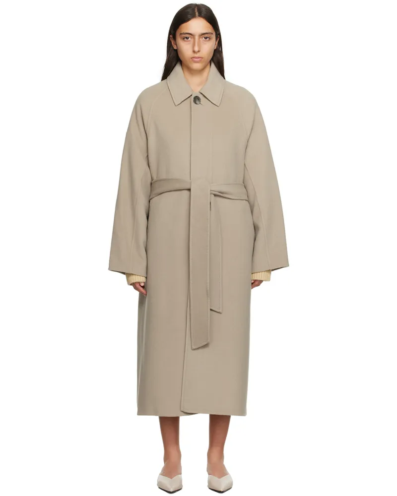 AMI Paris Gray Belted Coat 263