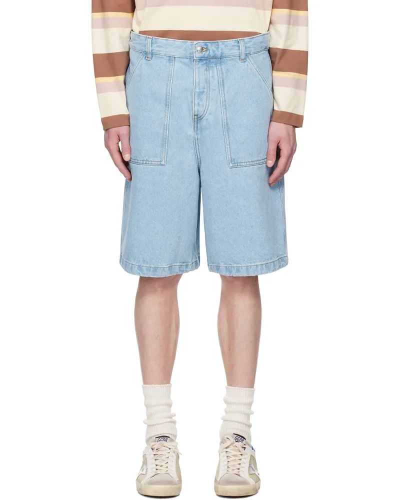 Kitsuné Blue Workwear Denim Shorts 0203
