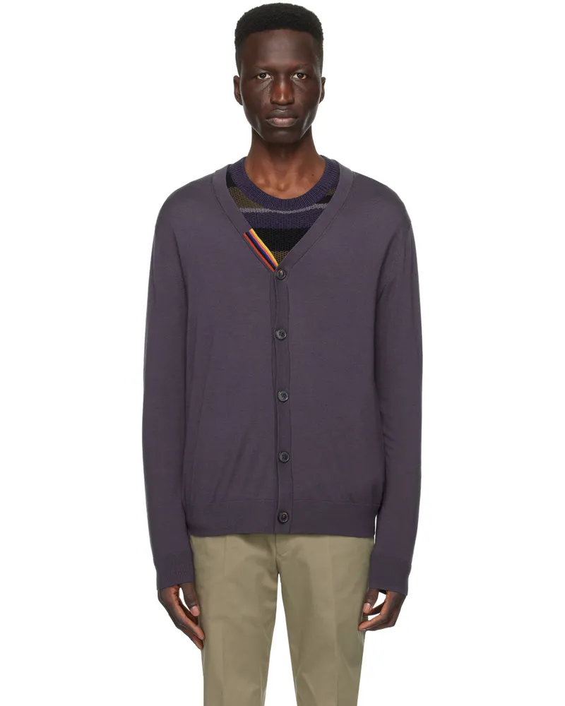 Paul Smith Navy Striped Cardigan 48a
