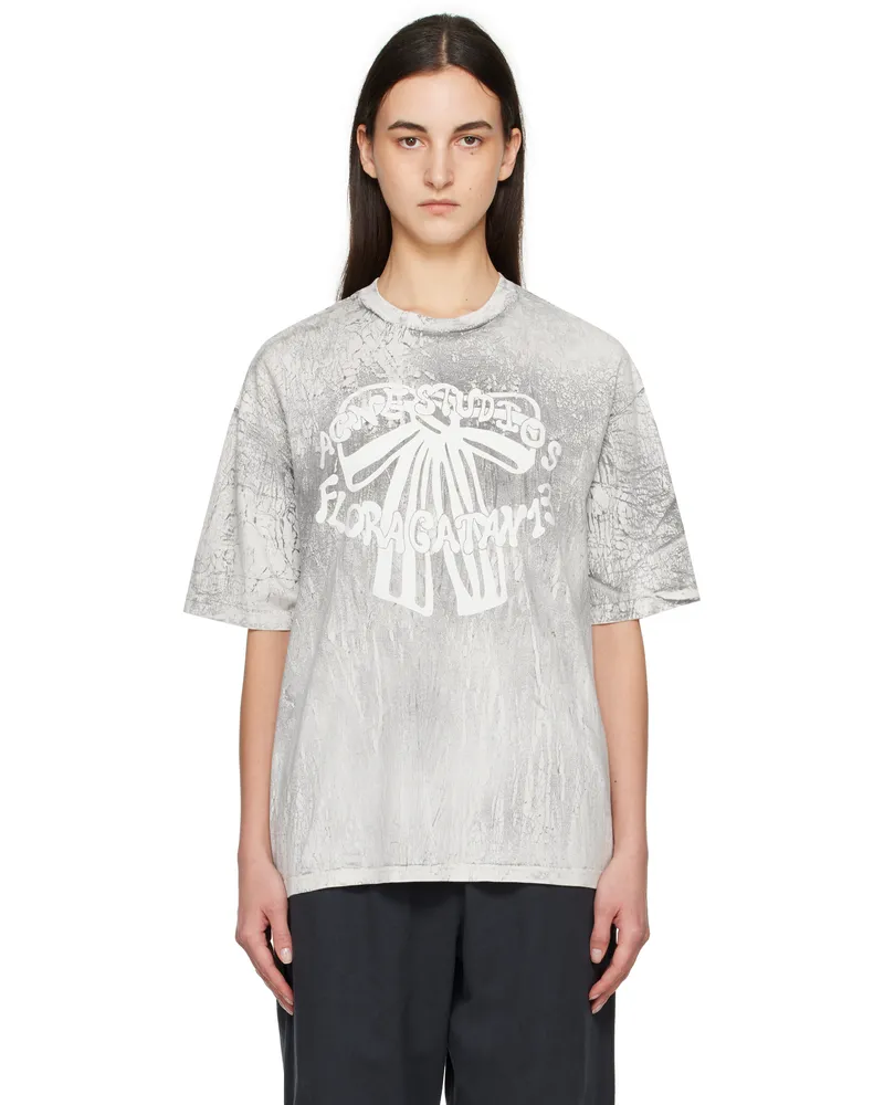 Acne Studios Black & White Plaster Print T-shirt Bm0