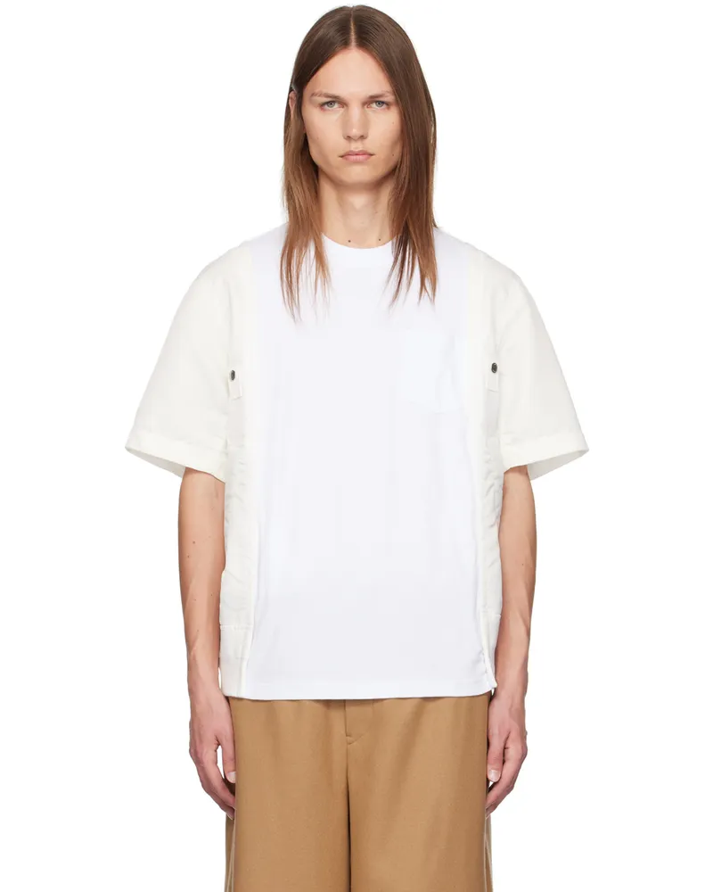 Sacai White Paneled T-Shirt 151