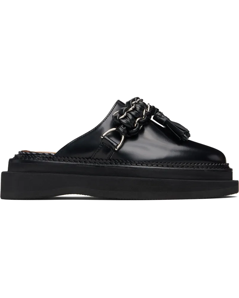 Toga Black Leather Slip-on Loafers Aj1416
