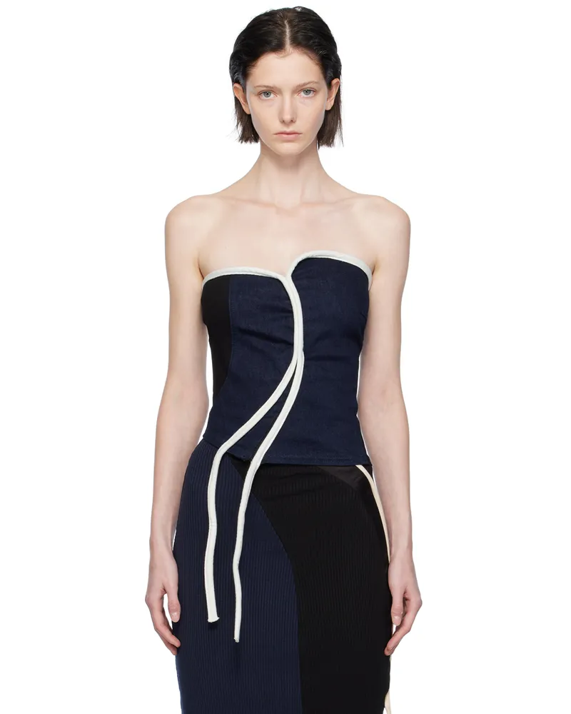 OTTOLINGER Indigo Asymmetric Denim Tank Top Multicolor
