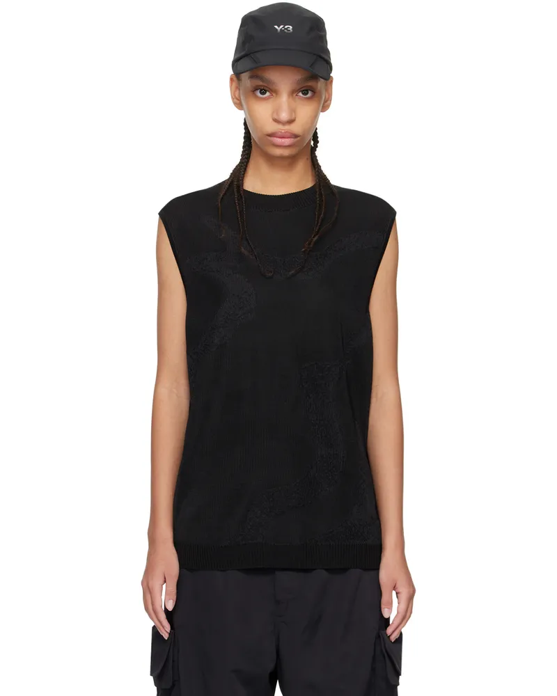 Y-3 Black Jacquard Vest Black
