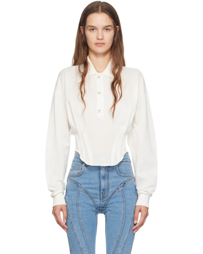 Thierry Mugler Off-White Corseted Polo 1003