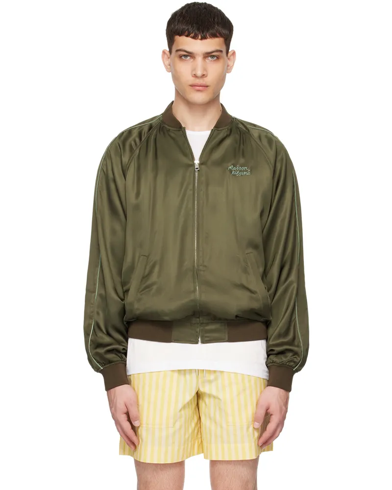 Kitsuné Khaki Teddy Bomber Jacket P396