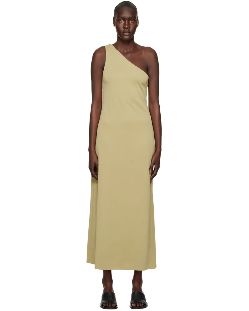 THIRD FORM Khaki Form One Shoulder Midi Dress Khaki