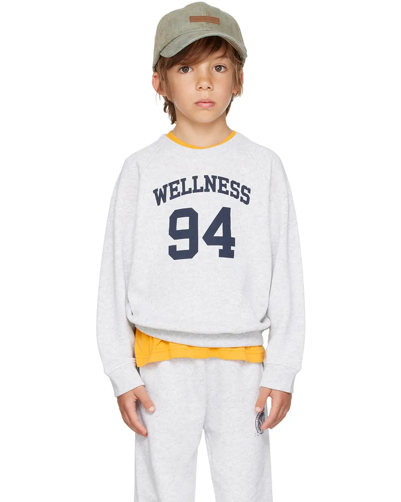 SPORTY & RICH Kids Gray 'Wellness 94' Sweatshirt 19