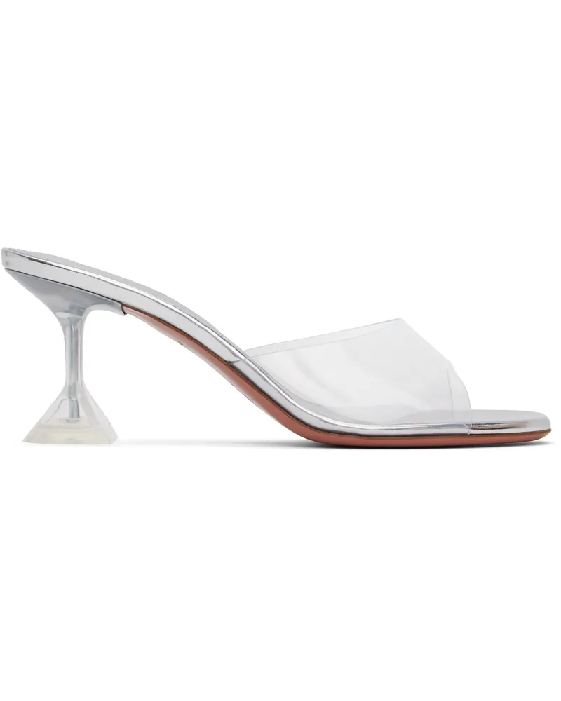 Amina Muaddi Transparent Lupita Glass Slipper 70 Heeled Sandals Transparent
