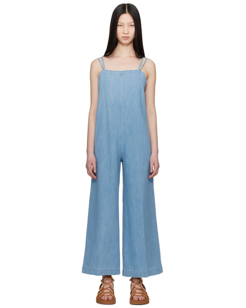 A.P.C. Blue Sunset Denim Jumpsuit Iab