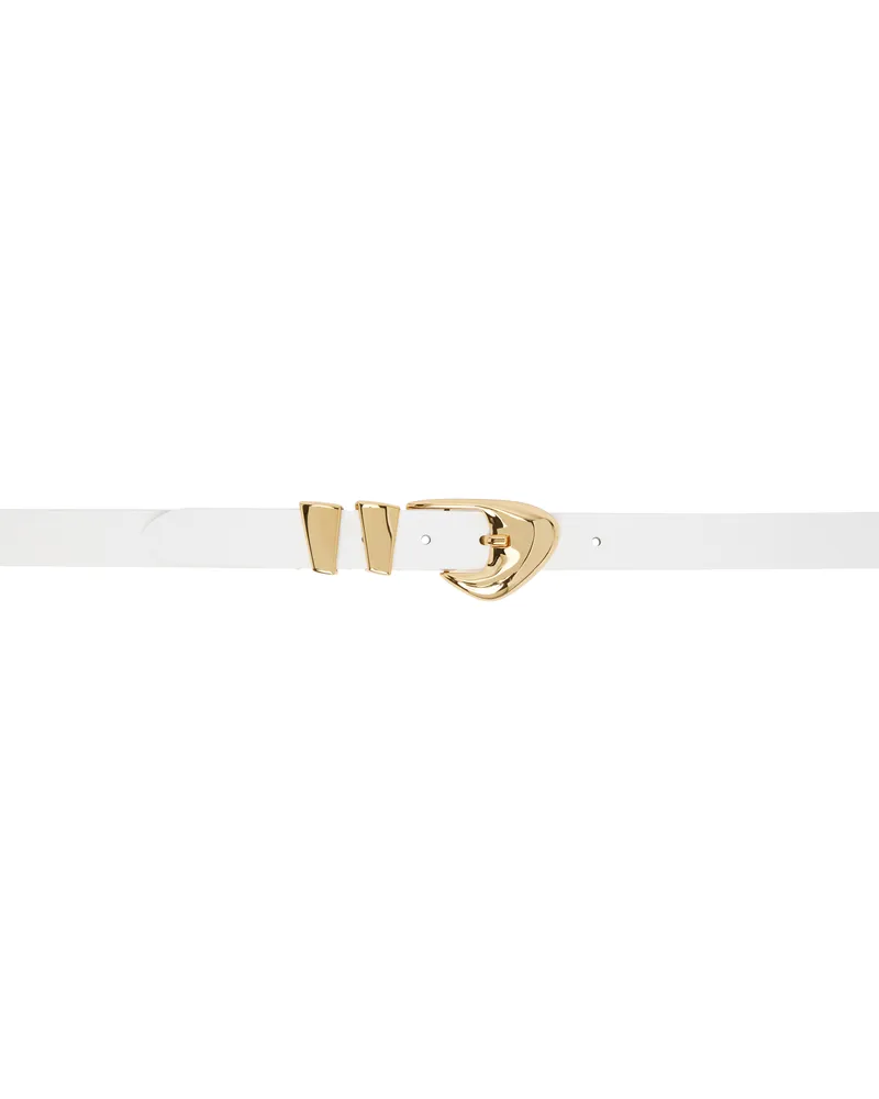 by FAR White Moore Semi Patent Leather Belt White