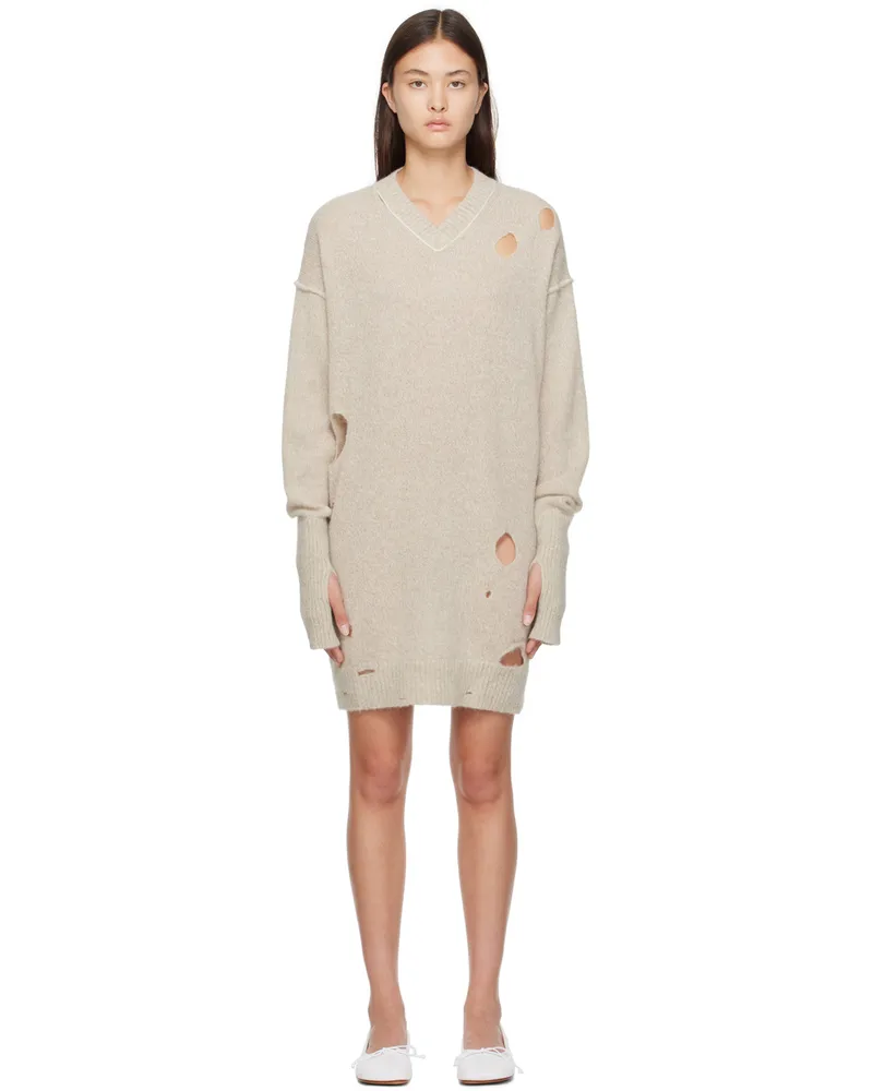 Maison Margiela Beige Distressed Minidress 961