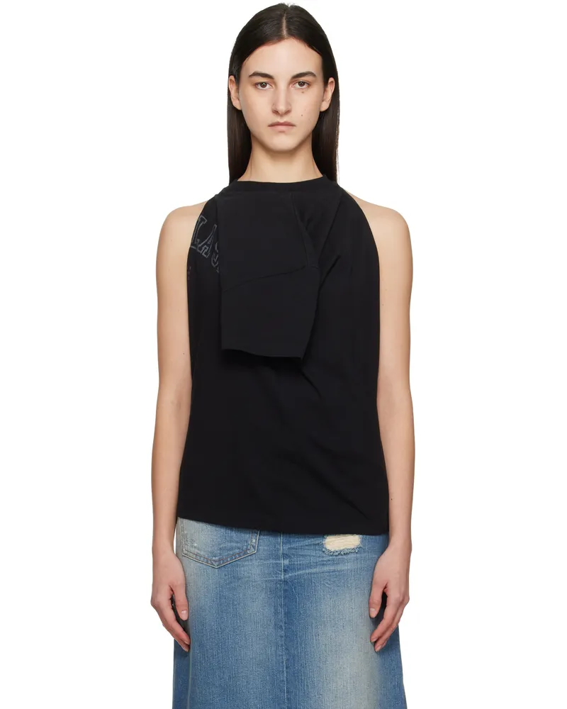 Maison Margiela Black Dual Wear Varsity Printed T-shirt 900