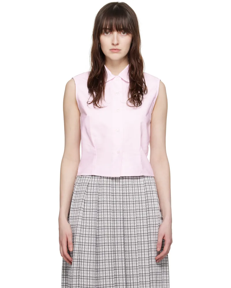 Thom Browne Pink Sleeveless Blouse 680