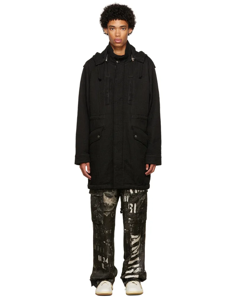 Amiri Black Quilted Fishtail Parka Black