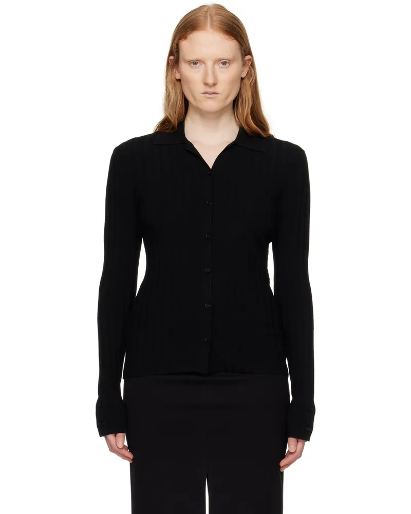 Filippa K Black Spread Collar Cardigan 1433