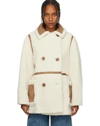 STAND Off-White Chloe Faux-Shearling Jacket Off