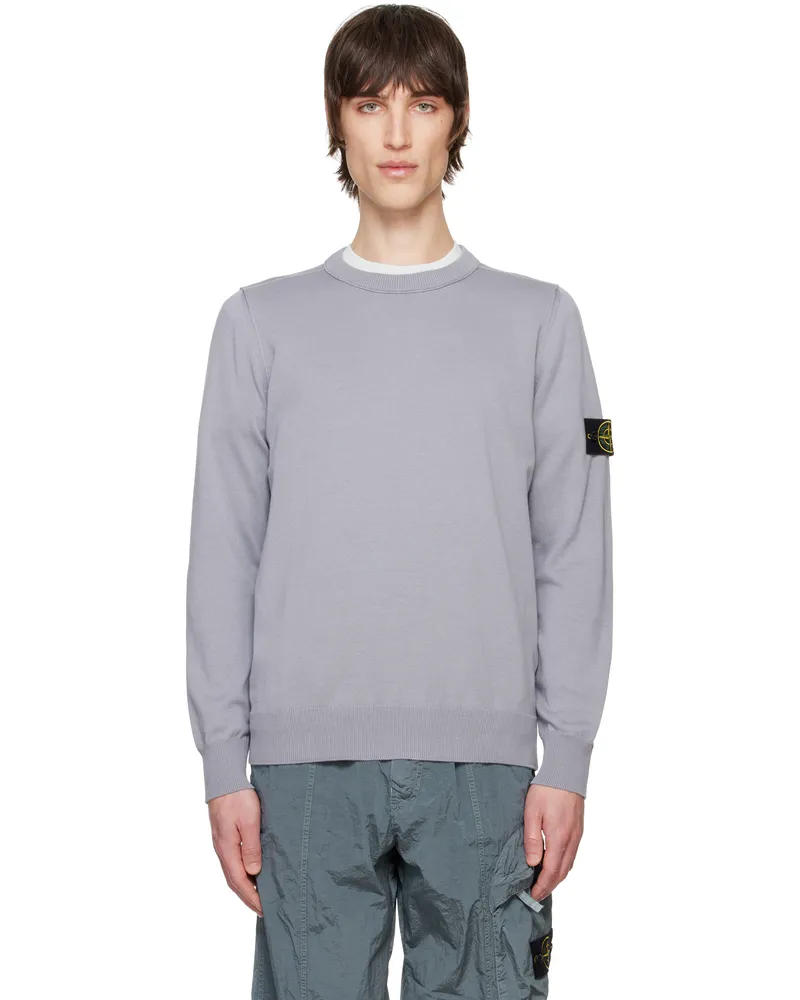 Stone Island Gray Soft Organic Cotton Crewneck Sweater V0024