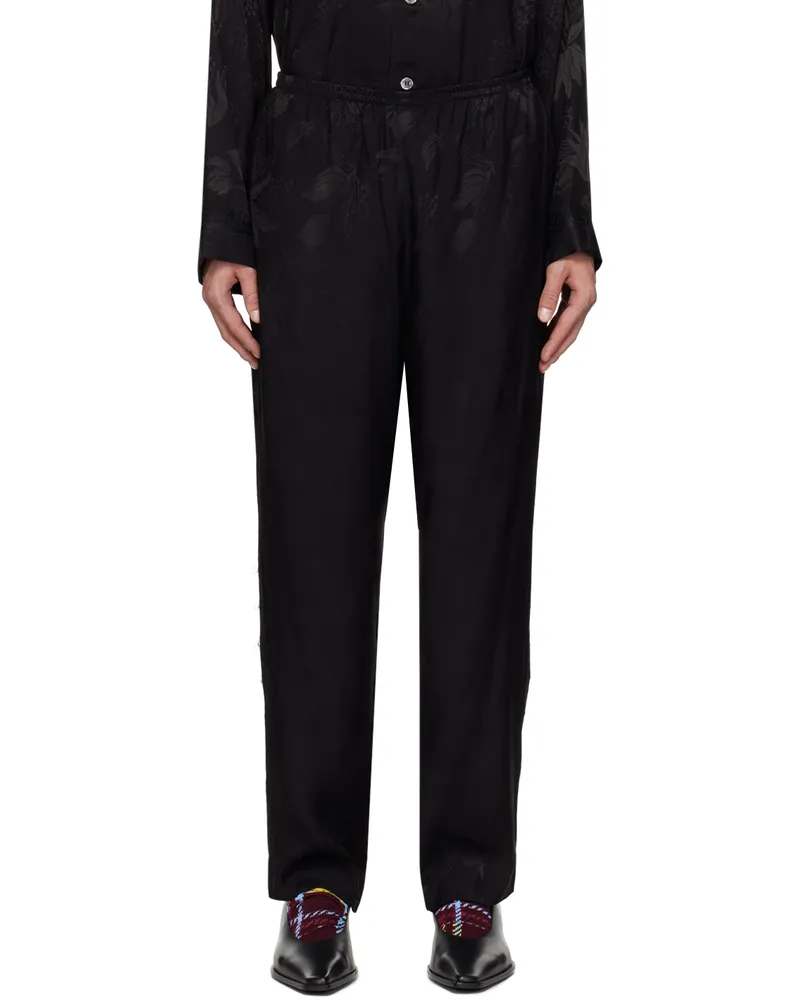 Anna Sui SSENSE Exclusive Black Trousers Floral