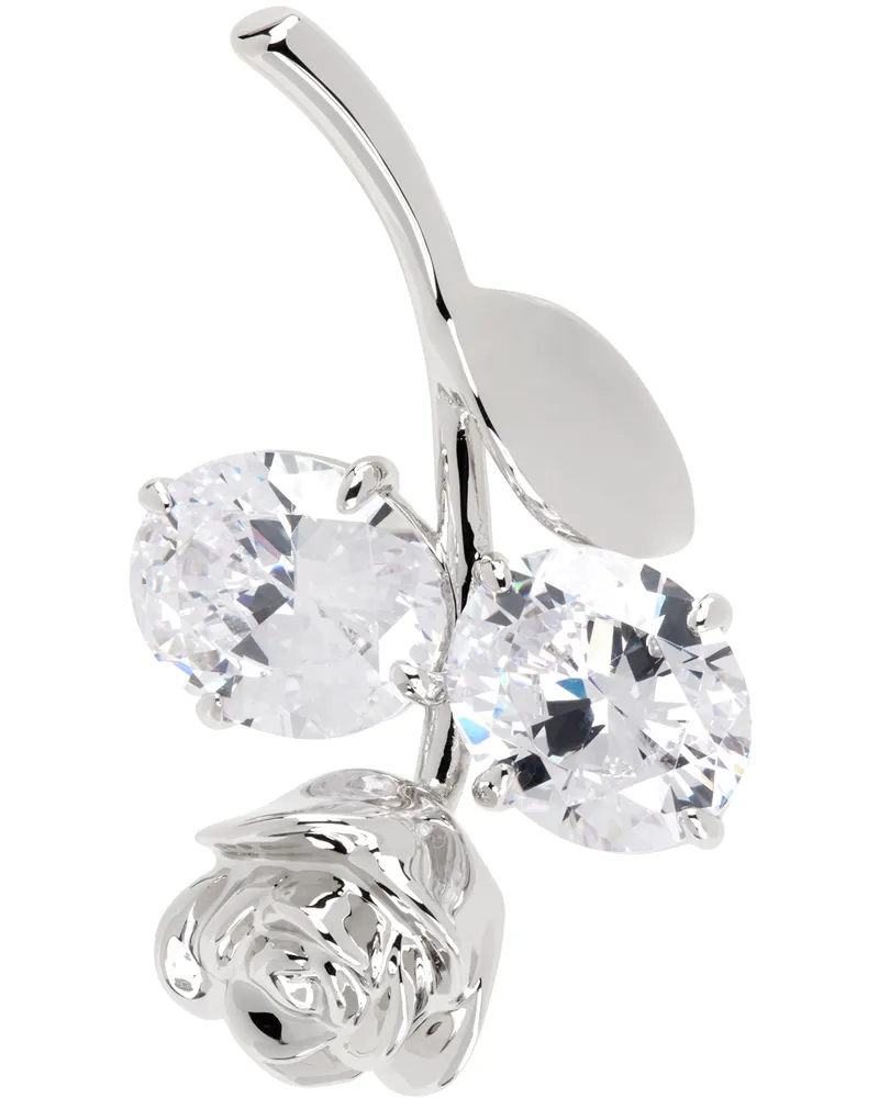 SHUSHU/TONG Silver YVMIN Edition Upside Down Metal Rose Single Earring Silver