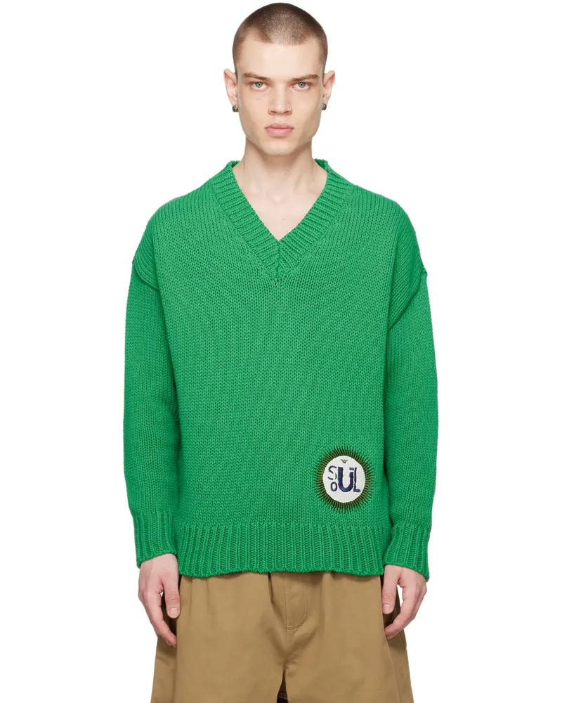 Emporio Armani Green Oversized Sweater Verde