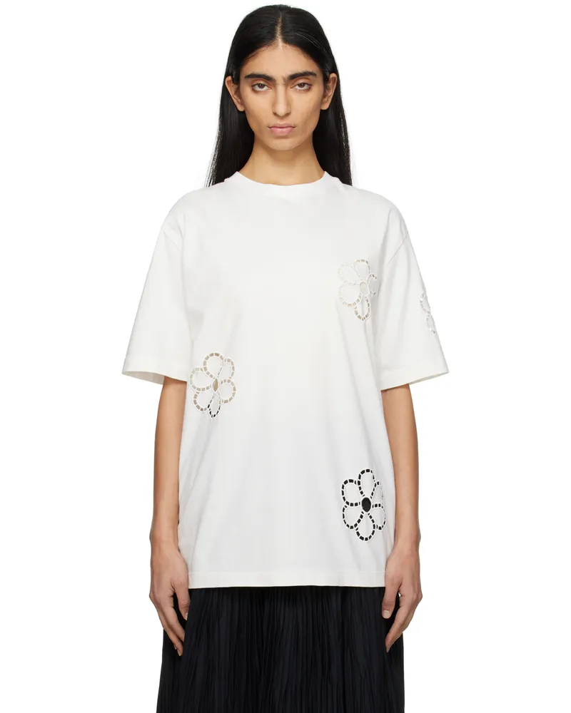 MSGM Off-White Floral T-shirt 02